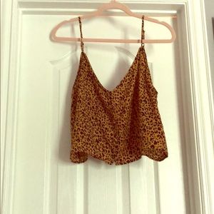 Leopard crop tank button down